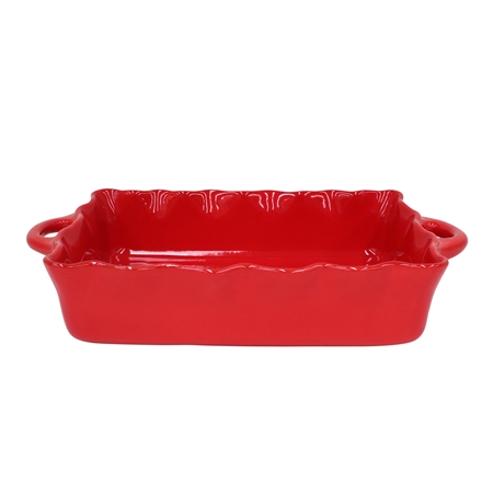 Baking dish with red glaze large